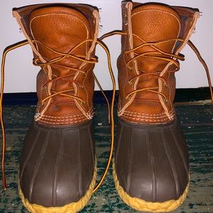 Tumbled-Leather 8” LL Bean Boots, Chamois Lined